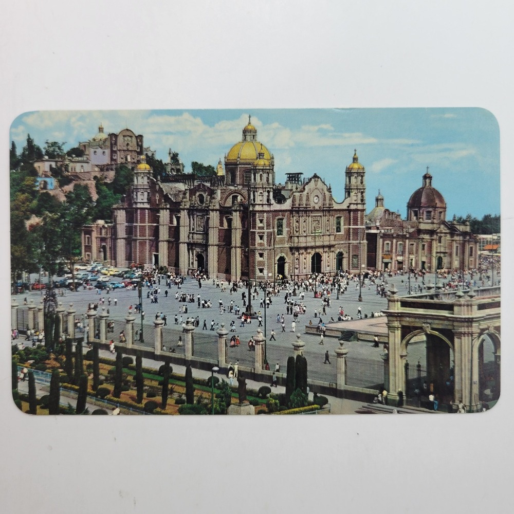 Vista Color Basilica Guadalupe Mexico Panoramic View Vintage Postcard